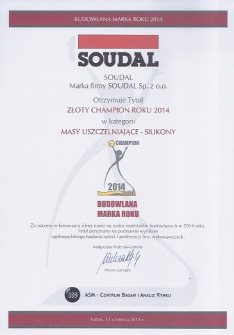 20140703SOUDAL Zloty Champion Roku silikony